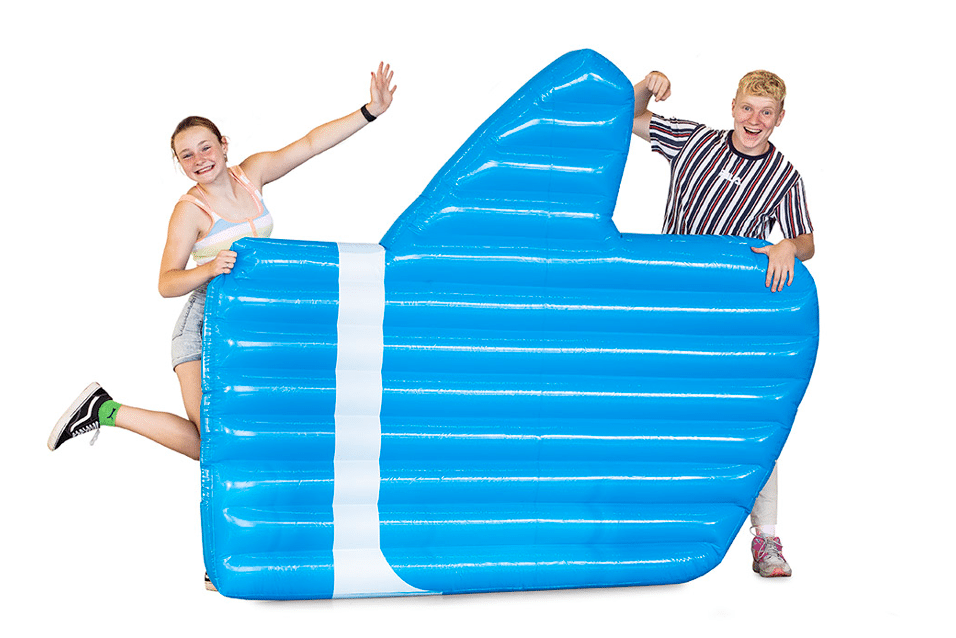 Product afbeelding Maatwerk Opblaasbaar Youtube Duimpje 